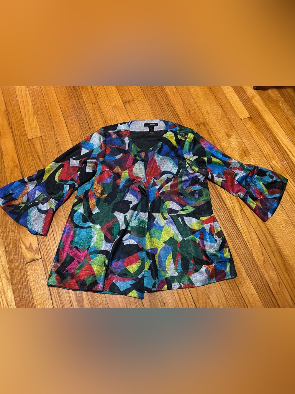 Ali Miles Womens Size XL Wearable Art Jacket Blouse Shirt Top Abstract